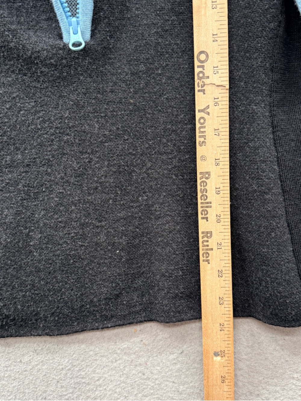 Icelandic Design Navy Blue Art-to-Wear Zip-Up Cardigan Sweater 100% Wool Size L - Picture 4 of 11